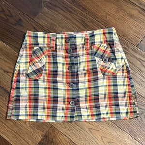 J. Crew Plaid Button-Front Mini Skirt - Yellow Multi Size 2